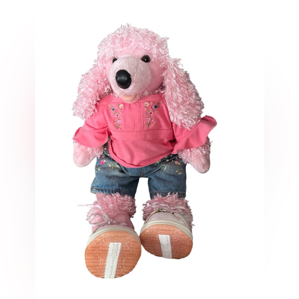 2003 Build-A-Bear Pink Poodle Dog 15" Plush w/ Full Outfit
